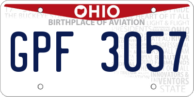 OH license plate GPF3057