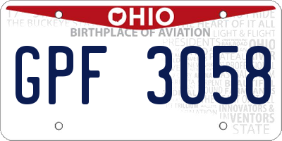 OH license plate GPF3058