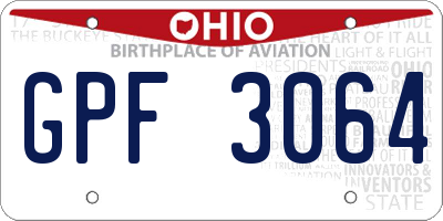 OH license plate GPF3064