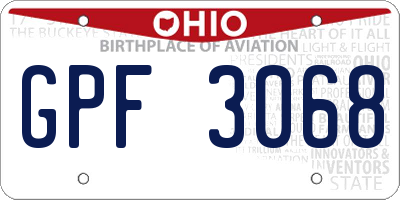OH license plate GPF3068