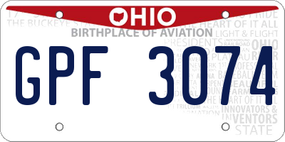 OH license plate GPF3074