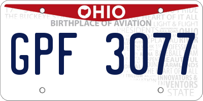 OH license plate GPF3077