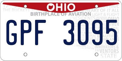 OH license plate GPF3095