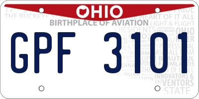 OH license plate GPF3101