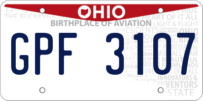 OH license plate GPF3107