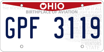 OH license plate GPF3119