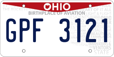 OH license plate GPF3121