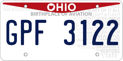 OH license plate GPF3122