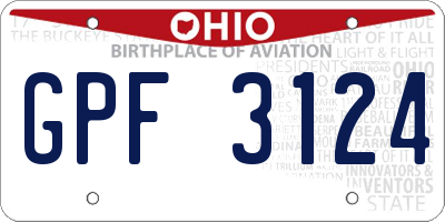 OH license plate GPF3124
