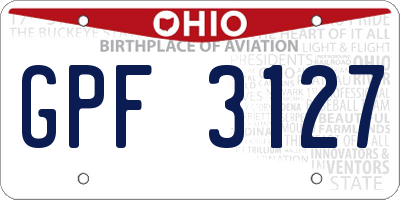 OH license plate GPF3127