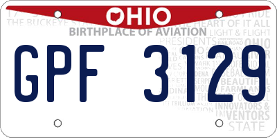 OH license plate GPF3129