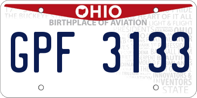 OH license plate GPF3133