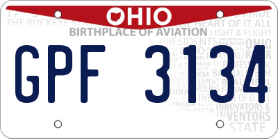 OH license plate GPF3134
