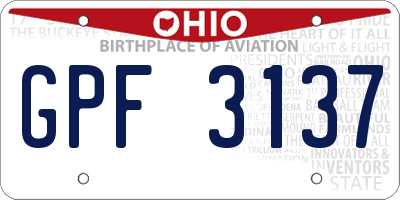 OH license plate GPF3137