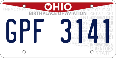 OH license plate GPF3141
