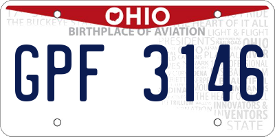 OH license plate GPF3146