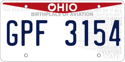 OH license plate GPF3154