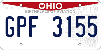 OH license plate GPF3155