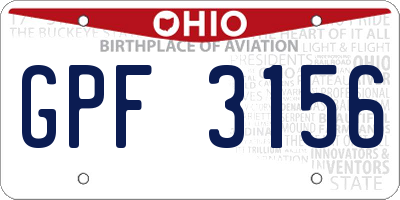 OH license plate GPF3156