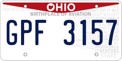 OH license plate GPF3157