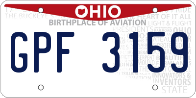 OH license plate GPF3159