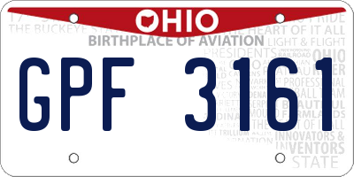 OH license plate GPF3161