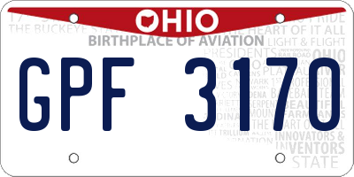 OH license plate GPF3170