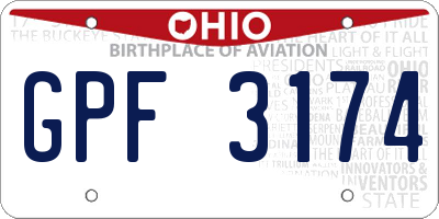 OH license plate GPF3174