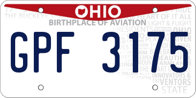 OH license plate GPF3175