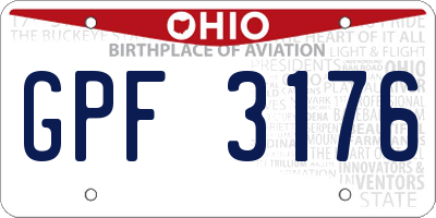 OH license plate GPF3176
