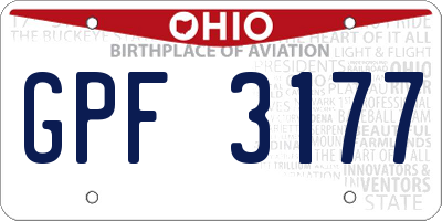 OH license plate GPF3177