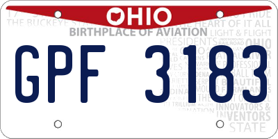 OH license plate GPF3183