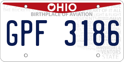 OH license plate GPF3186