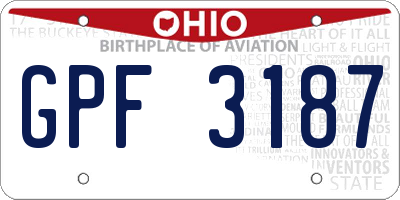 OH license plate GPF3187