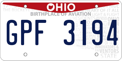 OH license plate GPF3194