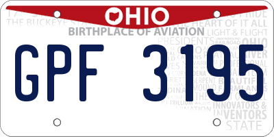 OH license plate GPF3195