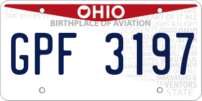 OH license plate GPF3197