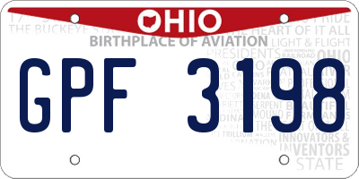 OH license plate GPF3198