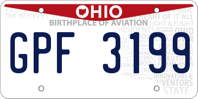 OH license plate GPF3199