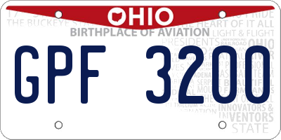 OH license plate GPF3200