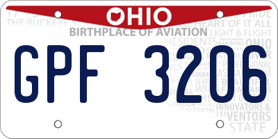 OH license plate GPF3206