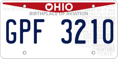 OH license plate GPF3210