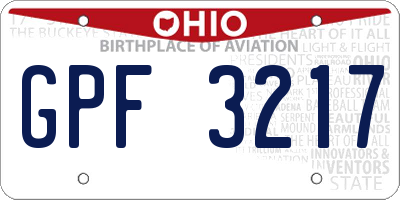 OH license plate GPF3217