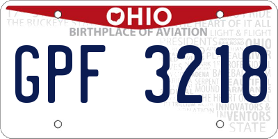 OH license plate GPF3218