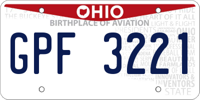 OH license plate GPF3221