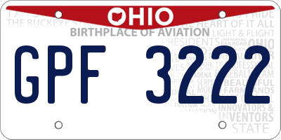OH license plate GPF3222
