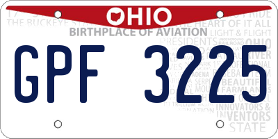 OH license plate GPF3225