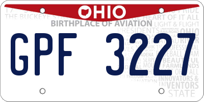 OH license plate GPF3227