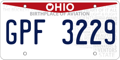 OH license plate GPF3229