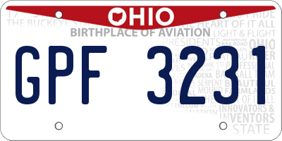 OH license plate GPF3231